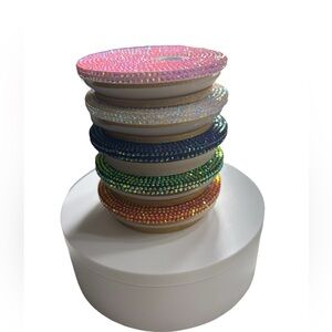 Rhinestone Lids for Glass cups handcrafted